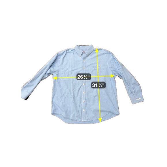 Izod Blue Gingham Long Sleeve Button Front Shirt Sz 2XL Career Business Casual - Picture 7 of 9